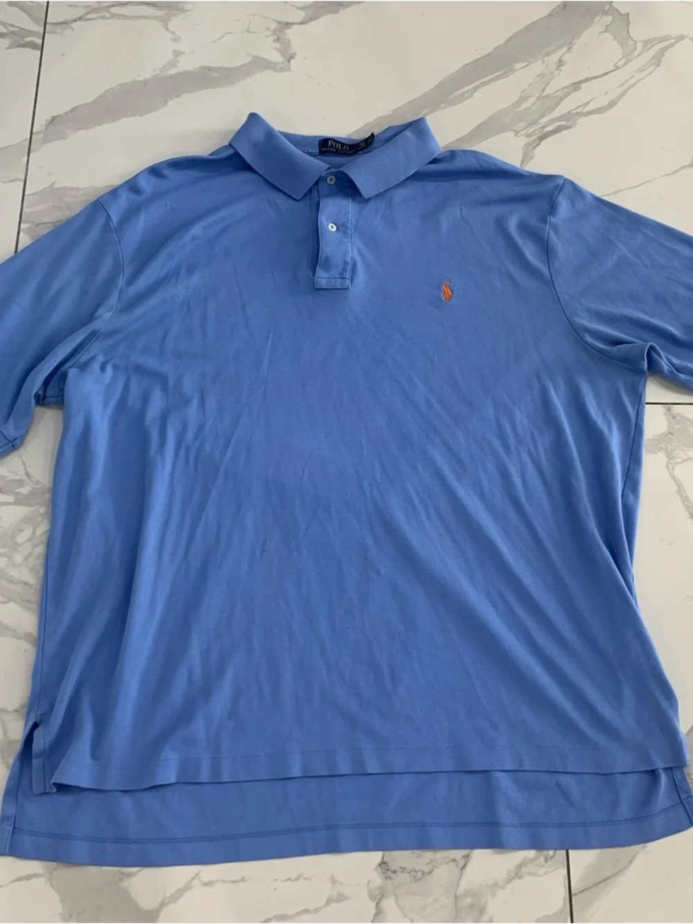 Polo by Ralph Lauren Light Blue Short-Sleeve Polo with Orange Pony